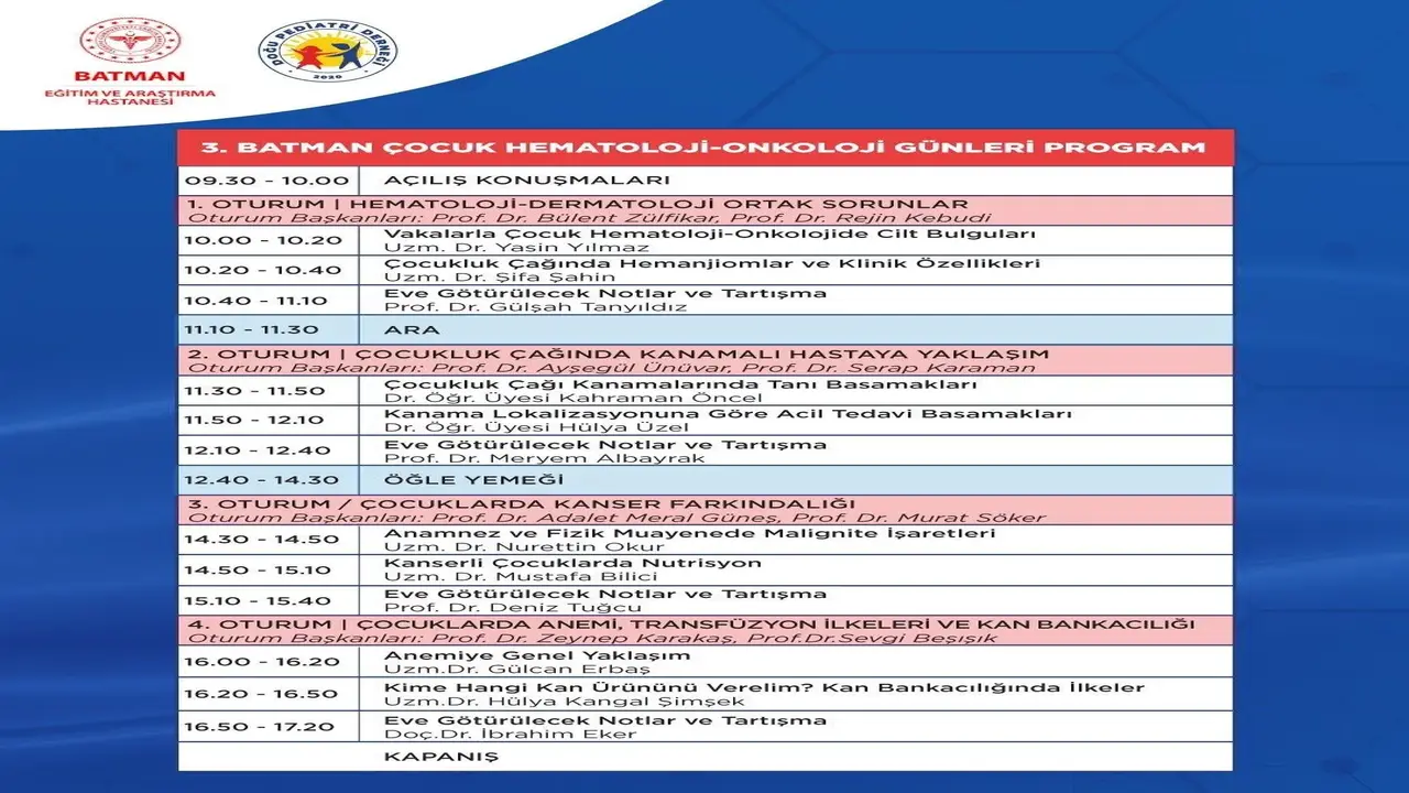 Batmanda Cocuk Hematoloji Onkoloji Gunleri Basliyor 2