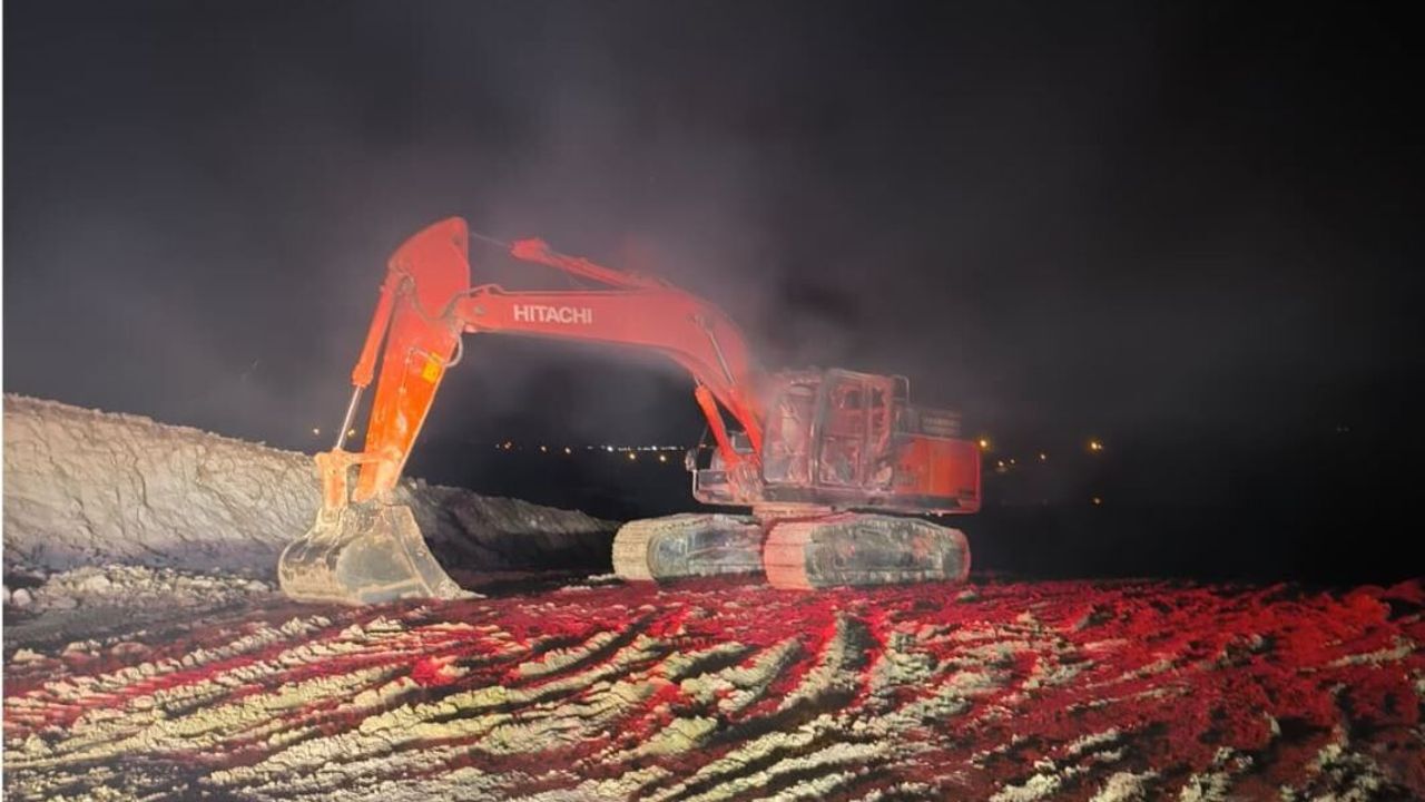 Oymataş OSB Şantiyesinde 600 Bin Euro’luk Makine Kül Oldu