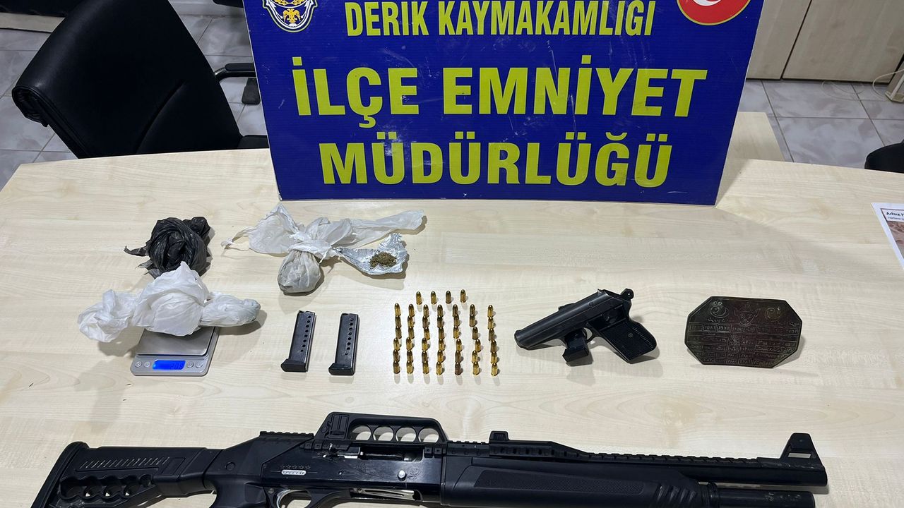 Mardin Derik'te Silah ve Madde Operasyonu