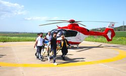 Diyarbakır'da ambulans helikopter parmağı kopan genç için havalandı