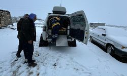 Şanlıurfa'da yolu kardan kapanan kırsaldaki hastaya paletli ambulansla ulaşıldı