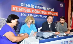 Bursa Gemlik'te hak sahiplerinden 'dönüşüm'e noter huzurunda imza