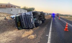 Şanlıurfa'da hayvan yüklü tırın devrilmesi sonucu 2 kişi yaralandı