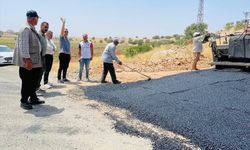 Savur'da yol asfaltlama çalışması