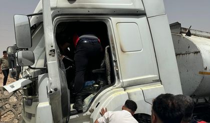 Silopi'de seyir halindeki tankerde yangın çıktı