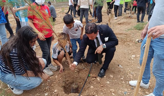 Mardin'de 100 okulda 7 bin fidan toprakla buluşturuldu