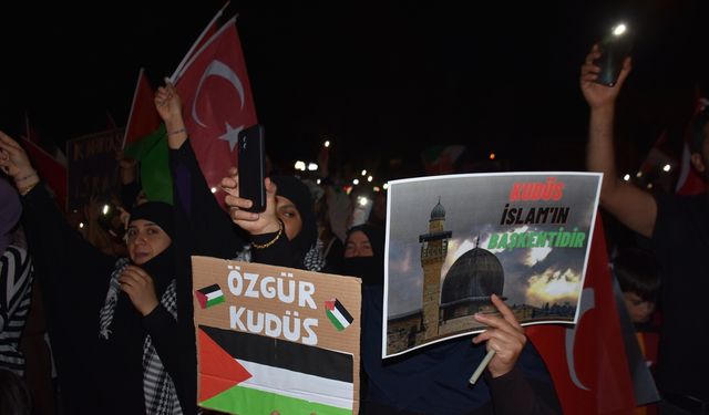 Adıyaman'da İsrail'in Gazze'ye yönelik saldırıları protesto edildi