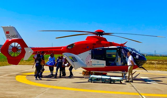 Diyarbakır'da ambulans helikopter kalça kemiği kırılan 79 yaşındaki hasta için havalandı