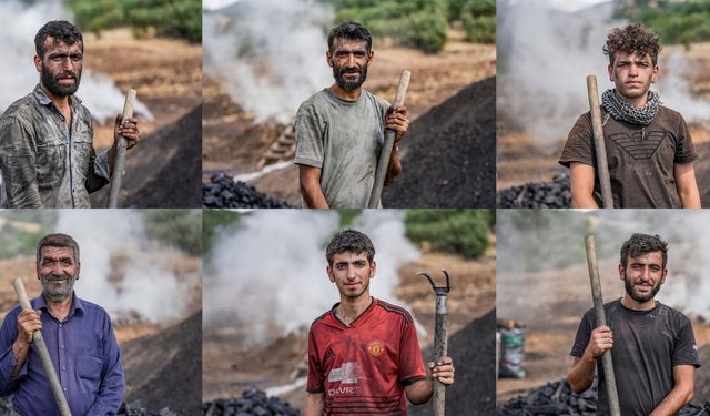 Kömür işçileri hem havanın hem ateşin sıcaklığıyla mücadele ediyor