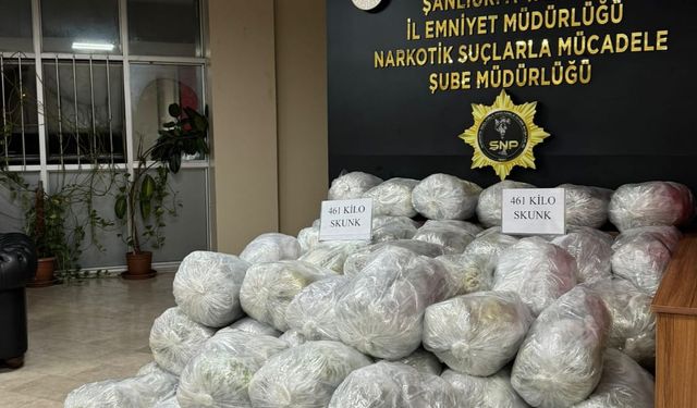 Şanlıurfa'da 461 kilogram sentetik uyuşturucu ele geçirildi