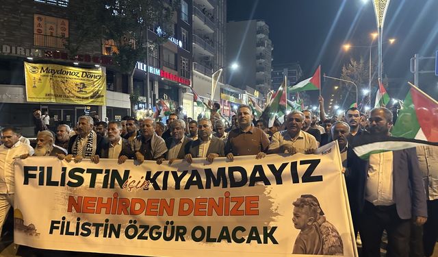 Adıyaman'da İsrail’in Filistin’e yönelik saldırıları protesto edildi