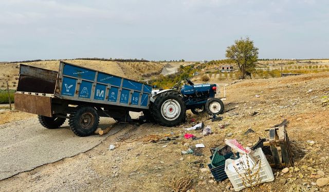 Adıyaman'da devrilen traktördeki 6 kişi yaralandı