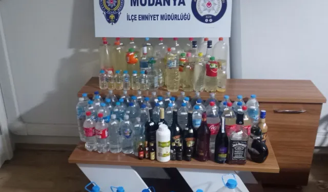 Mudanya'da bisikletli kaçak alkol satışına gözaltı