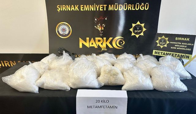 Şırnak'ta 20 kilogram sentetik uyuşturucu ele geçirildi