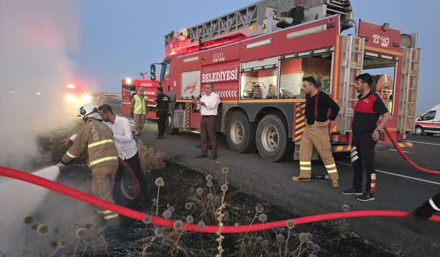 Şırnak'ta seyir halindeyken alev alan cipin sürücüsü öldü