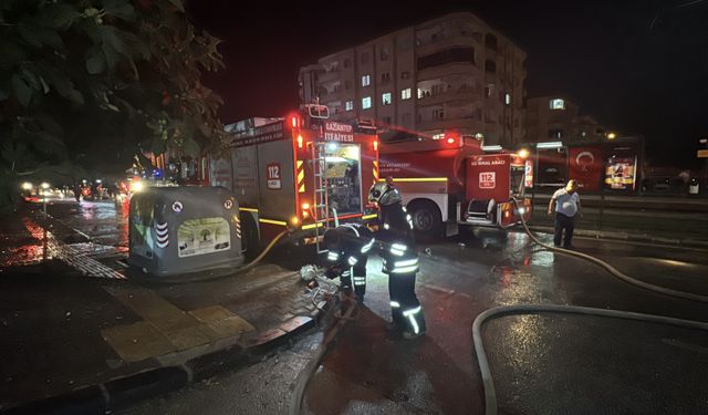 Gaziantep'te 7 katlı binanın teras katında çıkan yangın söndürüldü