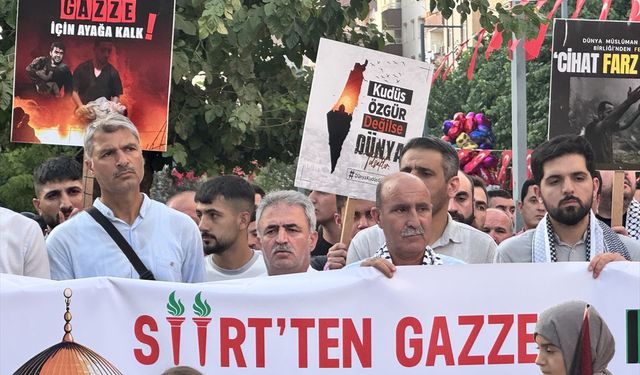 İsrail'in Gazze'ye saldırıları Siirt'te protesto edildi