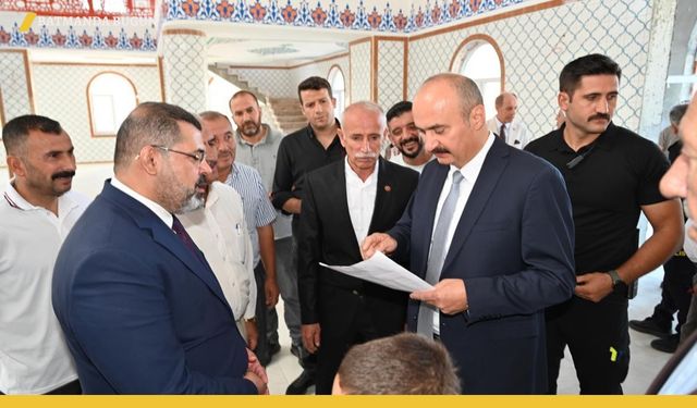 Vali Canalp Veysel Karani Camii İnşaatını İnceledi