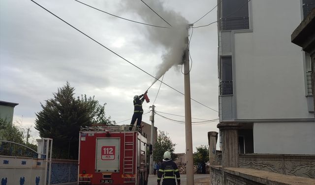 Siirt'te Yanan Elektrik Direği Söndürüldü