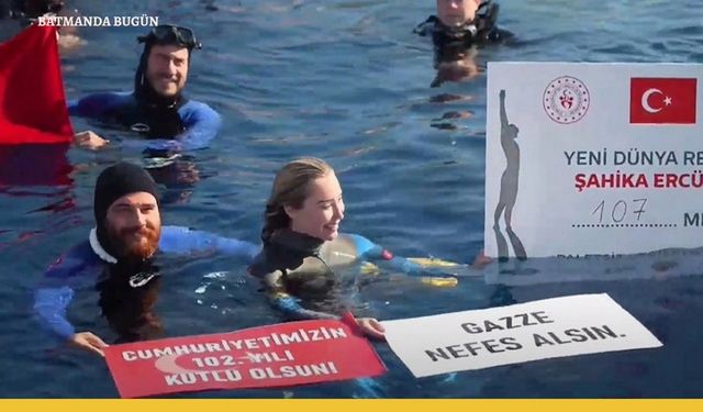 Milli Dalgıç Şahika Ercümen 'Gazze İçin Nefes Oldu'