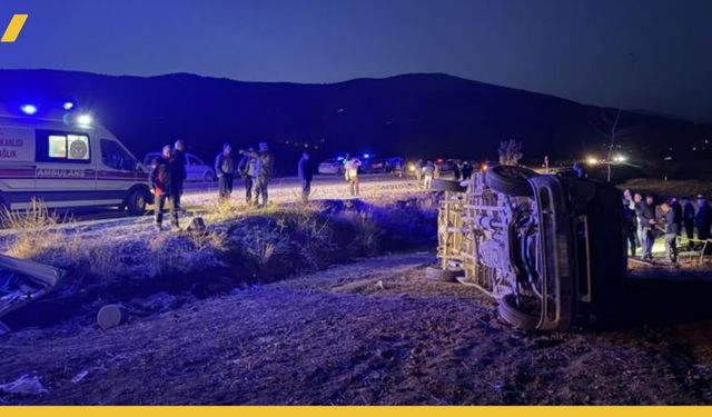 Kahramanmaraş'ta İnşaat İşçilerini Taşıyan Minibüs Devrildi