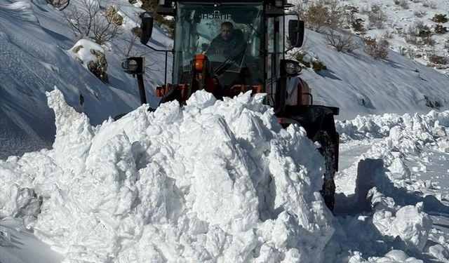 Gercüş'te Yolların Açılması İçin Karla Mücadele Çalışmaları Sürüyor