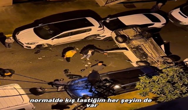 Pendik’te Kış Lastiği De Çare Olmadı: Kontrolden Çıkan Araç Sokak Ortasında Takla Attı