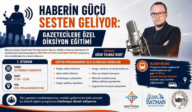 Gazeteciler İçin Diksiyon ve Etkili Konuşma Eğitimleri Başlıyor