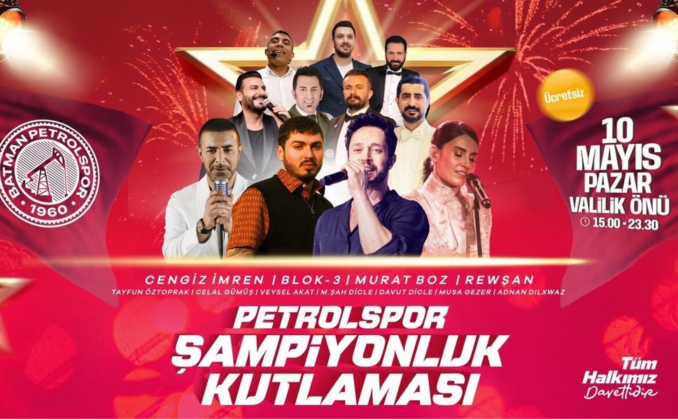 10 Mayıs'ta Batman'da Şampiyonluk Karnavalı: İşte Program Detayları