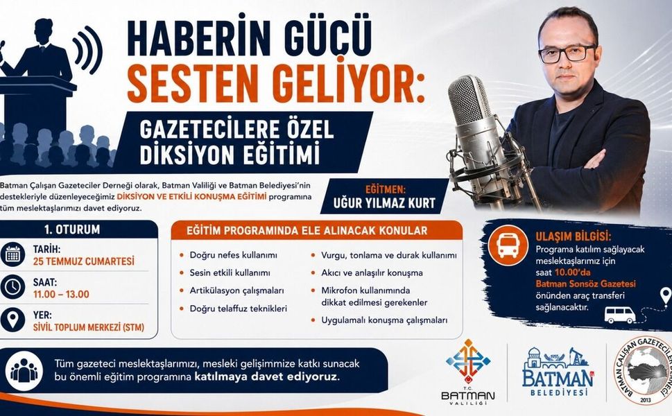 Gazeteciler İçin Diksiyon ve Etkili Konuşma Eğitimleri Başlıyor